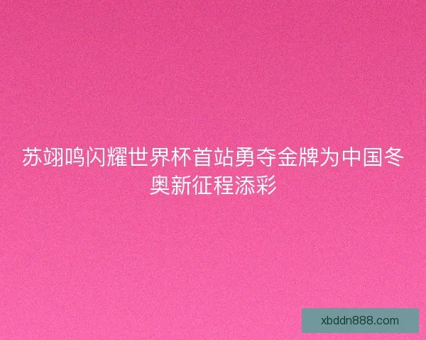 苏翊鸣闪耀世界杯首站勇夺金牌为中国冬奥新征程添彩 苏翊鸣闪耀世界杯首站勇夺金牌为中国冬奥新征程添彩